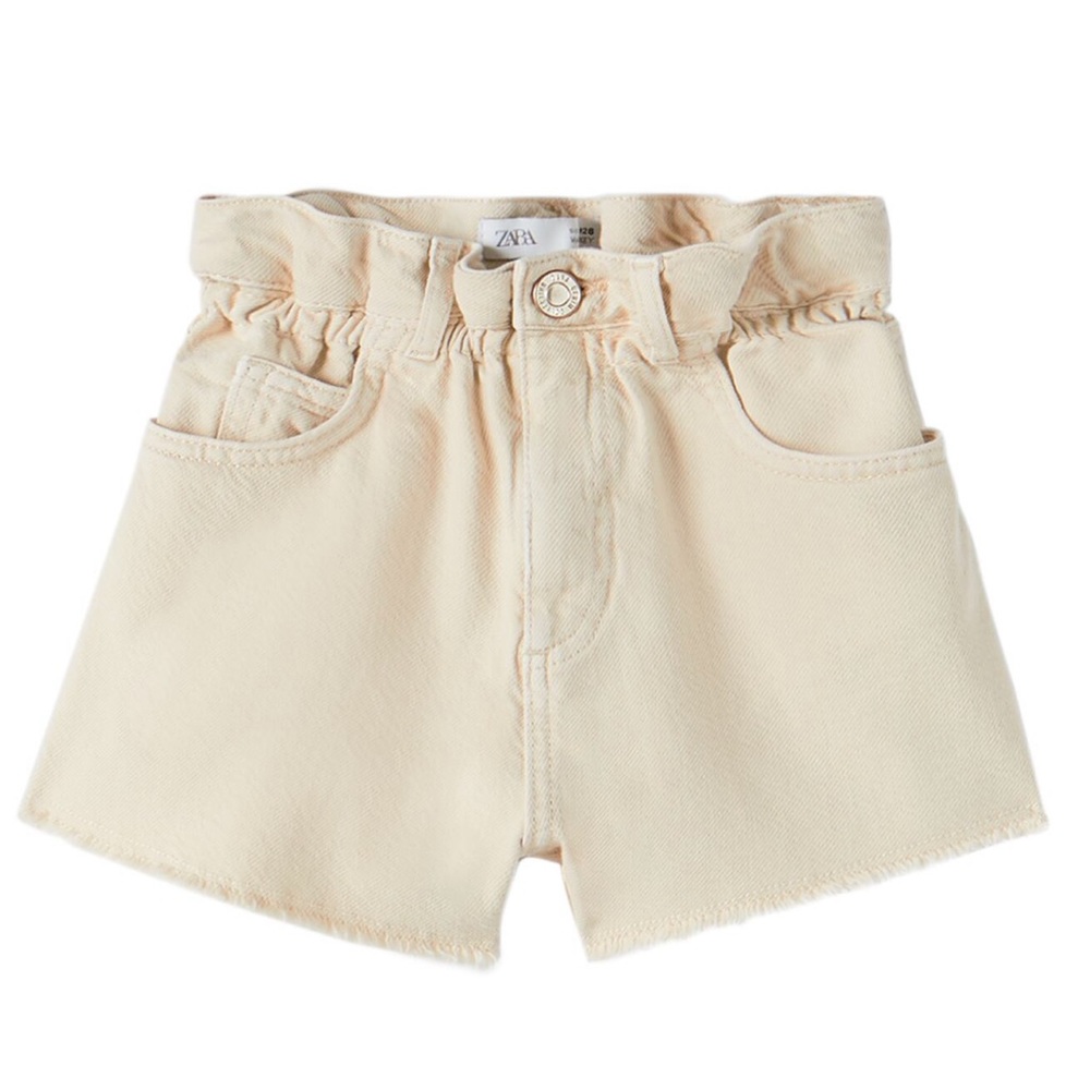 Zara girls GARMENT DYED ELASTICIZED DENIM SHORTS size 13-14
